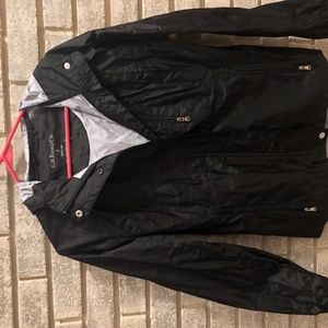 Lightweight black rain jacket